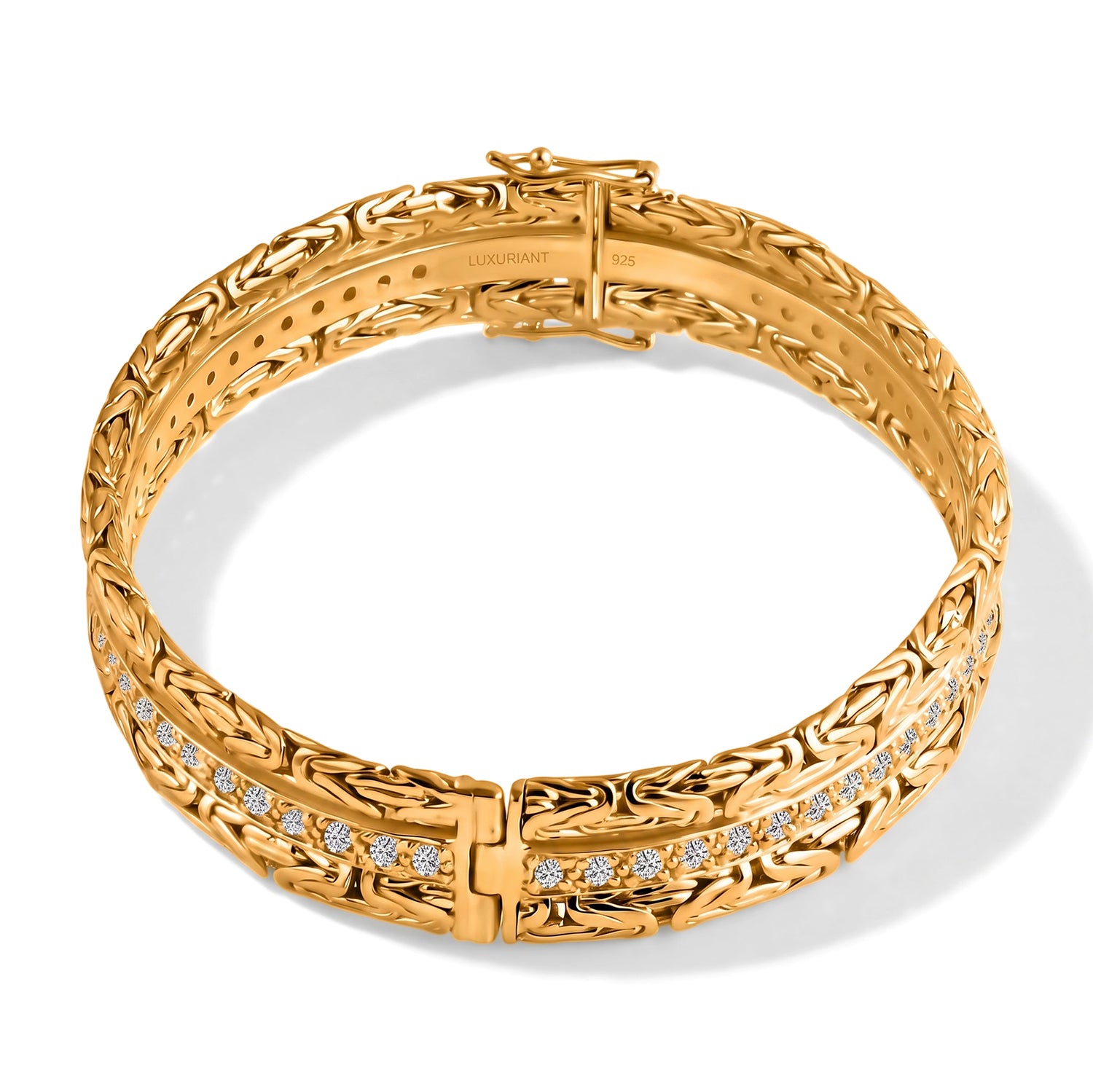 LUXURIANT DIAMOND - Lab Grown Diamant SI-GH Armreif ca. 19 cm 925 Silber 916 Gelbgold Vermeil ca. 2,50 ct.