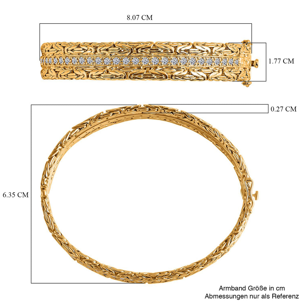 LUXURIANT DIAMOND - Lab Grown Diamant SI-GH Armreif ca. 19 cm 925 Silber 916 Gelbgold Vermeil ca. 2,50 ct.