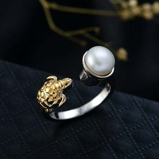EVER TRUE Süßwasser Perle (7.5-8 mm) Ring Nickelfreies Messing Zweifarbige Beschichtung (Größe 18.00)