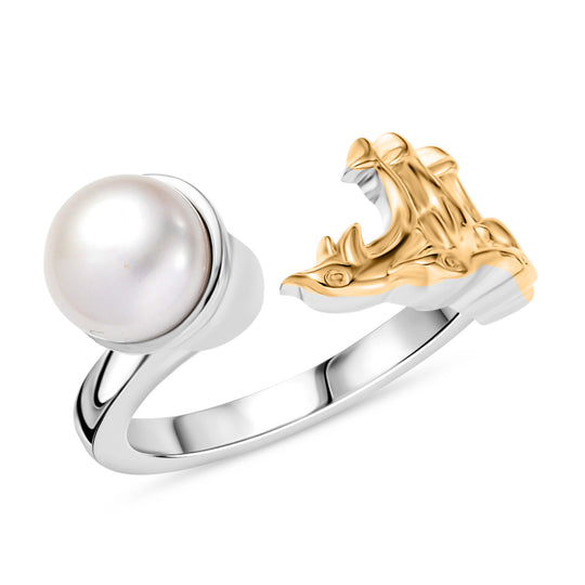EVER TRUE Süßwasser Perle (7.5-8 mm) Ring Nickelfreies Messing Zweifarbige Beschichtung (Größe 20.00)