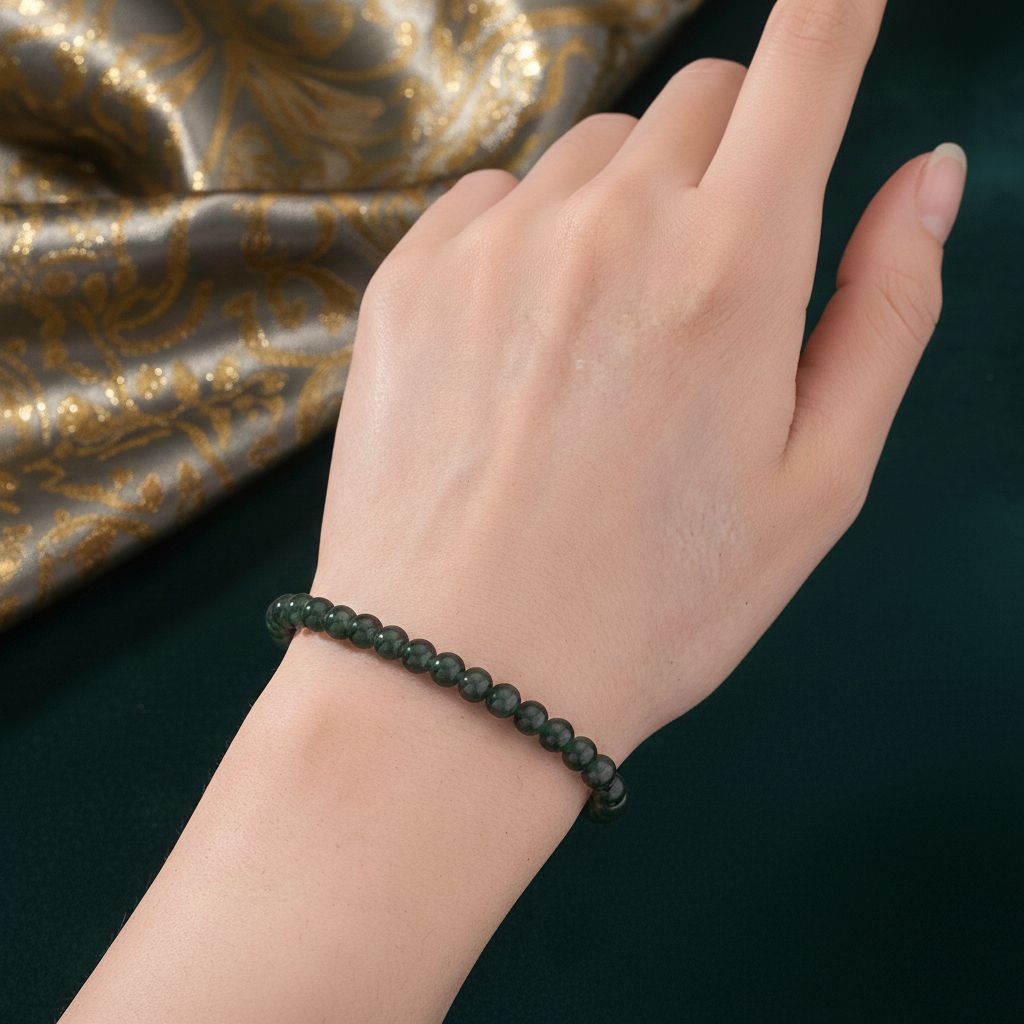 ALLE ERSTE MAL AAA Natürlicher Olmek Jadeit Armband Flexibles (18-19 cm) ca. 55,00 ct.