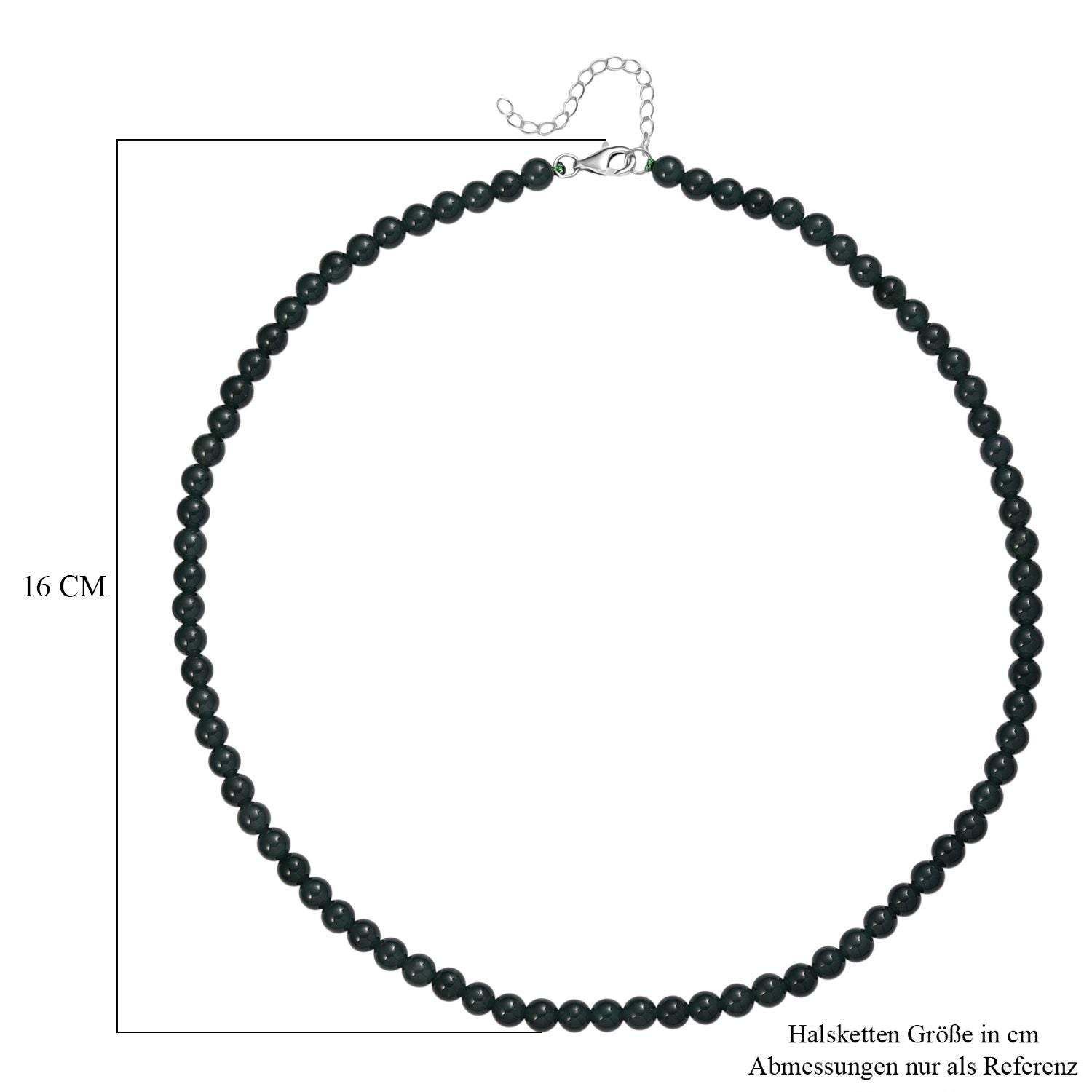 D'Joy Natürlicher Olmek Jadeit Halskette ca. 45 cm + 5 cm Extender, 925 Silber rhodiniert ca. 120,00 ct.