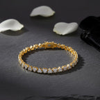 LUXURIANT DIAMOND - Lab Grown Diamant SI-GH SGL zertifiziert Armband ca. 19 cm 925 Silber 750 Gelbgold Vermeil ca. 3,00 ct.