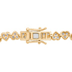 LUXURIANT DIAMOND - Lab Grown Diamant SI-GH SGL zertifiziert Armband ca. 19 cm 925 Silber 750 Gelbgold Vermeil ca. 3,00 ct.