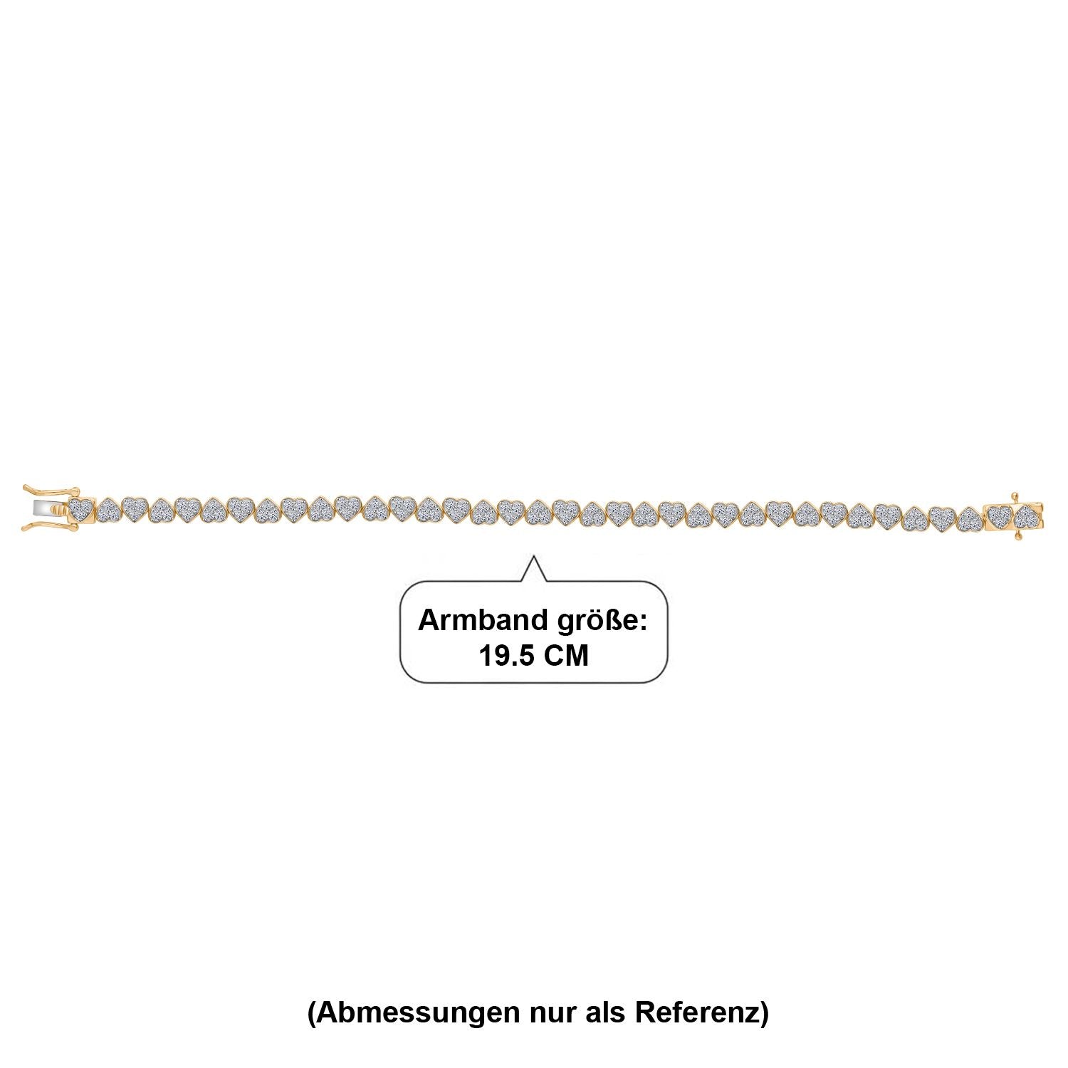 LUXURIANT DIAMOND - Lab Grown Diamant SI-GH SGL zertifiziert Armband ca. 19 cm 925 Silber 750 Gelbgold Vermeil ca. 3,00 ct.
