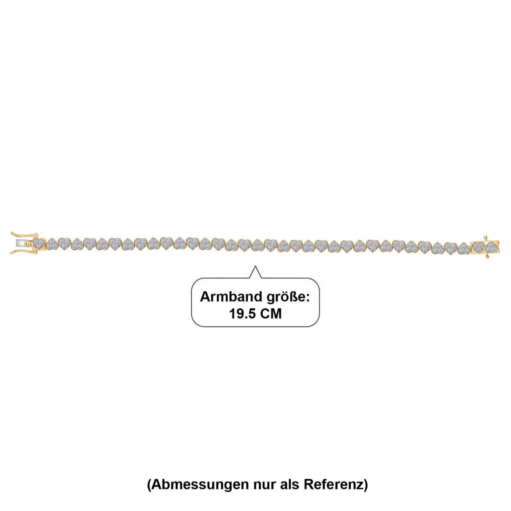 LUXURIANT DIAMOND - Lab Grown Diamant SI-GH SGL zertifiziert Armband ca. 19 cm 925 Silber 750 Gelbgold Vermeil ca. 3,00 ct.