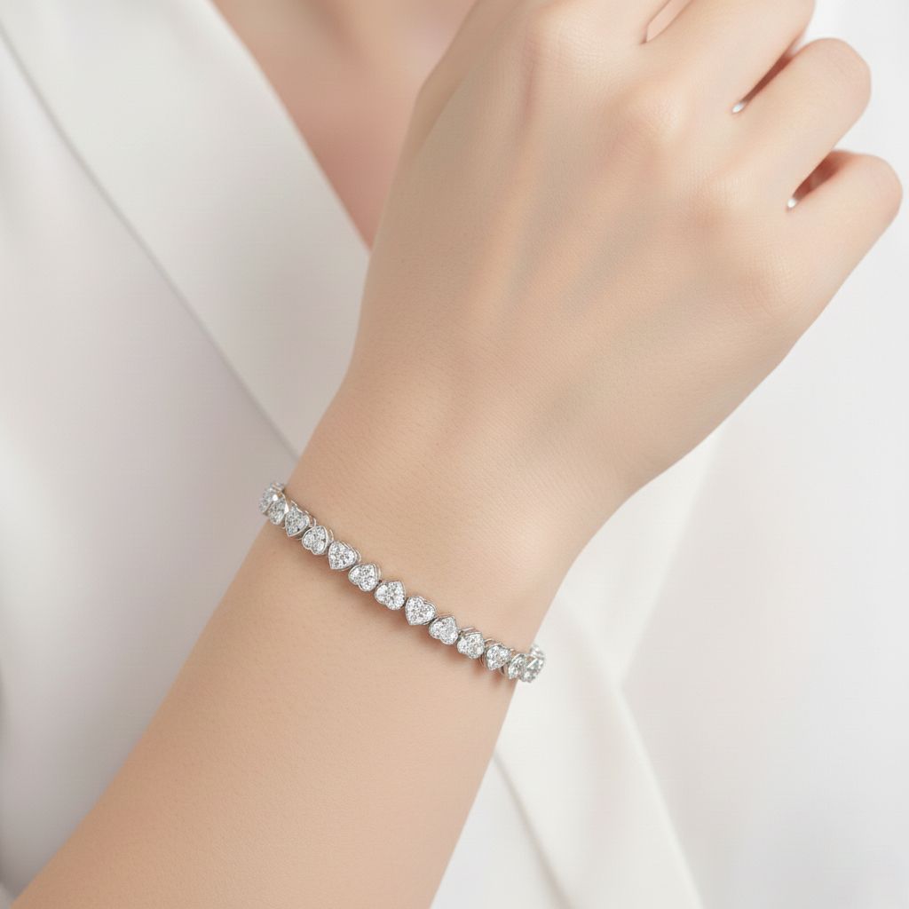 LUXURIANT DIAMOND - Lab Grown Diamant SI-GH SGL zertifiziert Armband ca. 19 cm 925 Silber rhodiniert ca. 3,00 ct.