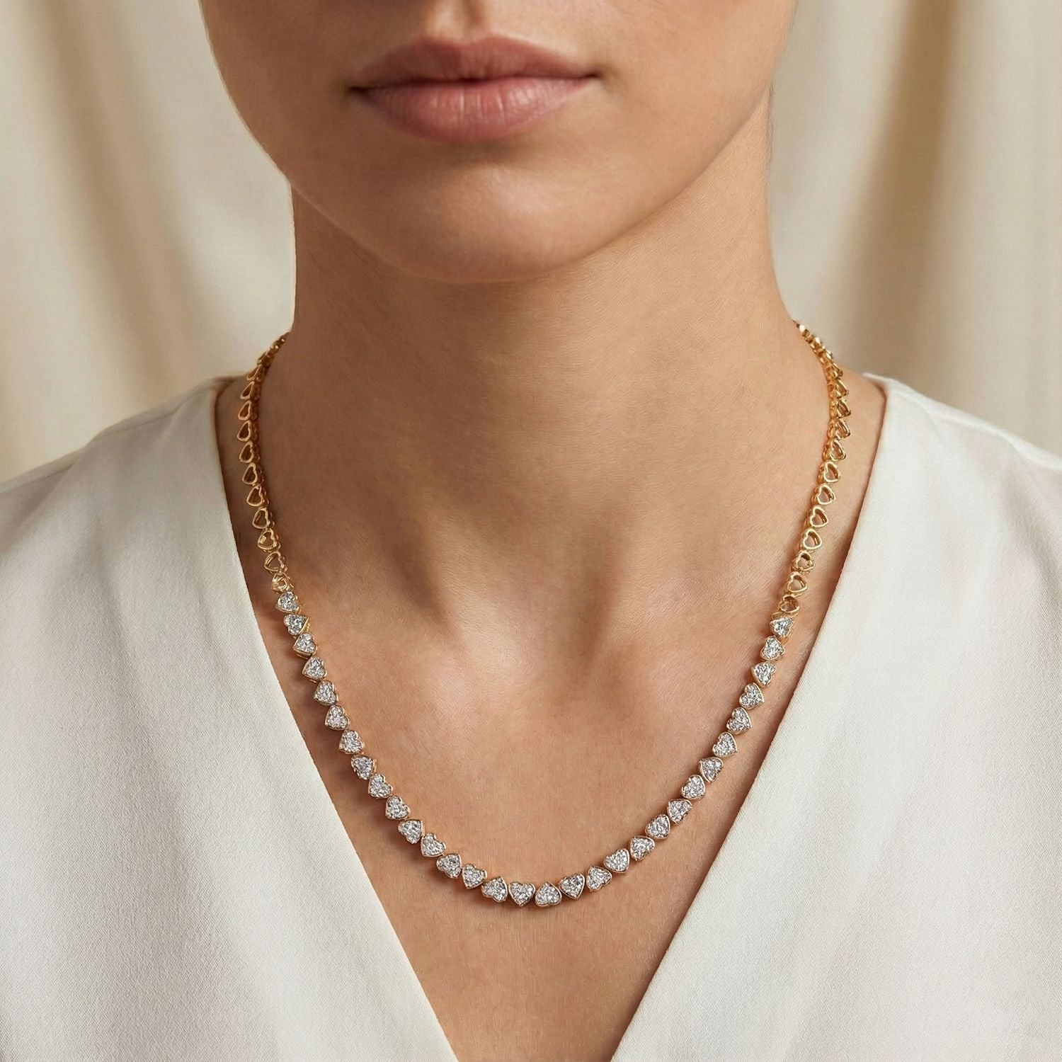 LUXURIANT DIAMOND - Lab Grown Diamant SI-GH SGL zertifiziert Halskette ca. 45 cm 925 Silber 750 Gelbgold Vermeil ca. 3,00 ct.