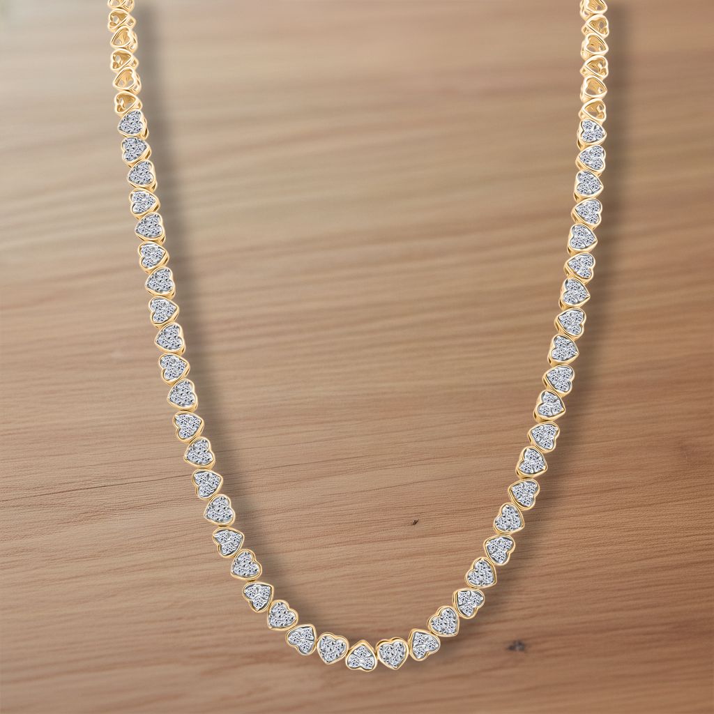 LUXURIANT DIAMOND - Lab Grown Diamant SI-GH SGL zertifiziert Halskette ca. 45 cm 925 Silber 750 Gelbgold Vermeil ca. 3,00 ct.