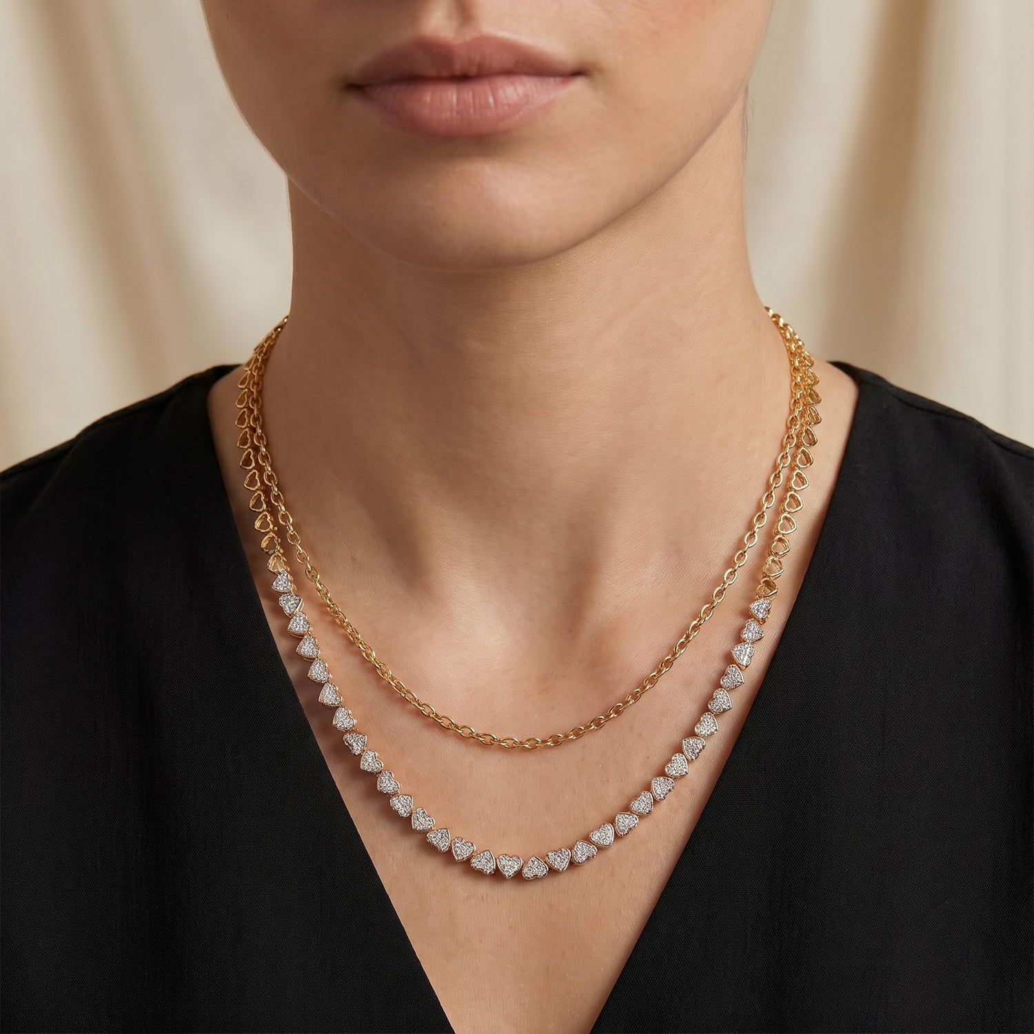 LUXURIANT DIAMOND - Lab Grown Diamant SI-GH SGL zertifiziert Halskette ca. 45 cm 925 Silber 750 Gelbgold Vermeil ca. 3,00 ct.