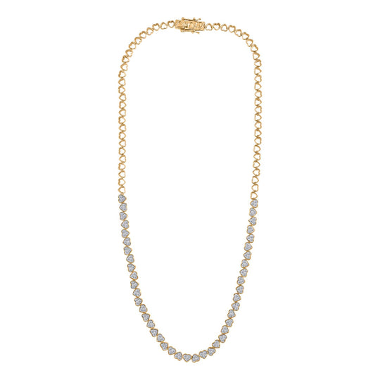 LUXURIANT DIAMOND - Lab Grown Diamant SI-GH SGL zertifiziert Halskette ca. 45 cm 925 Silber 750 Gelbgold Vermeil ca. 3,00 ct.