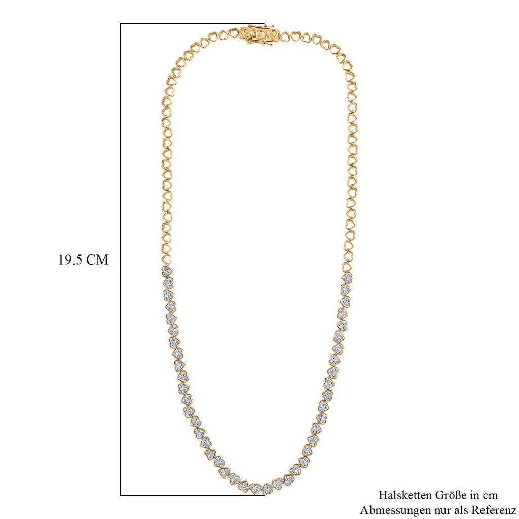 LUXURIANT DIAMOND - Lab Grown Diamant SI-GH SGL zertifiziert Halskette ca. 45 cm 925 Silber 750 Gelbgold Vermeil ca. 3,00 ct.