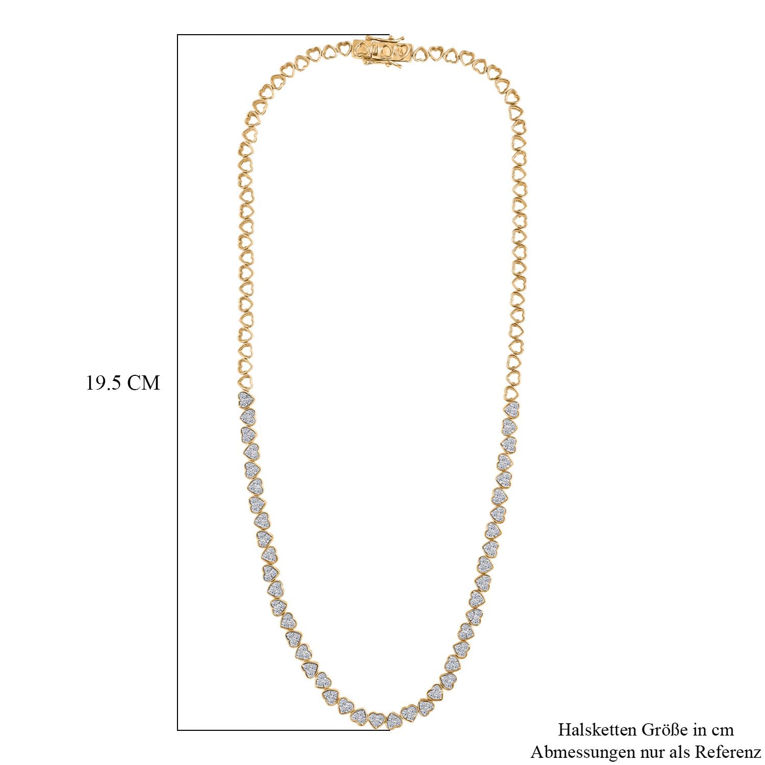 LUXURIANT DIAMOND - Lab Grown Diamant SI-GH SGL zertifiziert Halskette ca. 45 cm 925 Silber 750 Gelbgold Vermeil ca. 3,00 ct.
