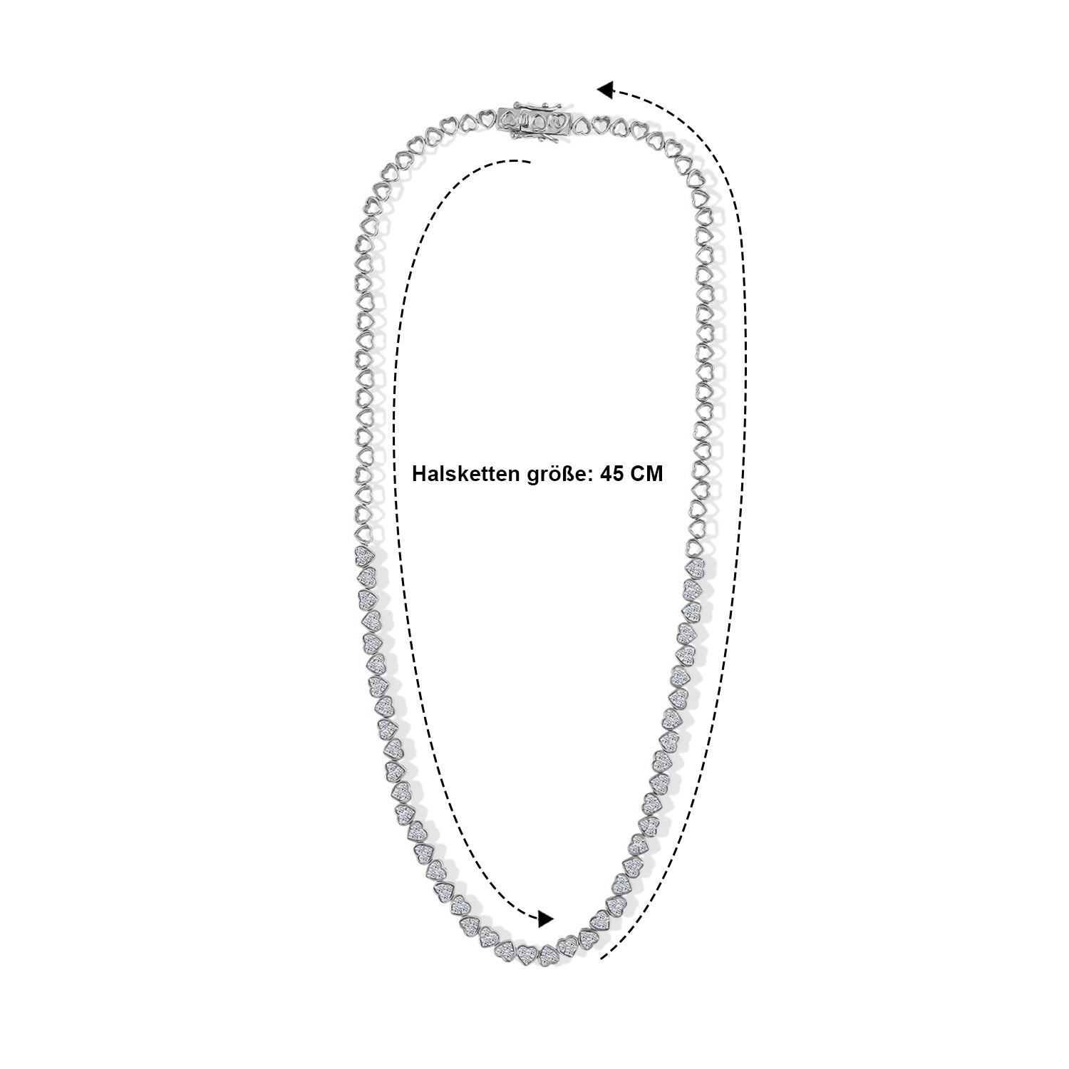 LUXURIANT DIAMOND - Lab Grown Diamant SI-GH SGL zertifiziert Halskette ca. 45 cm 925 Silber rhodiniert ca. 3,00 ct.