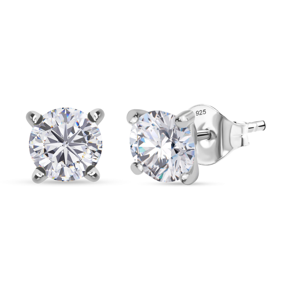Moissanit Ohrringe 925 Silber rhodiniert ca. 0,86 ct.