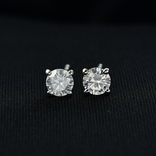 Moissanit Ohrringe 925 Silber rhodiniert ca. 0,86 ct.