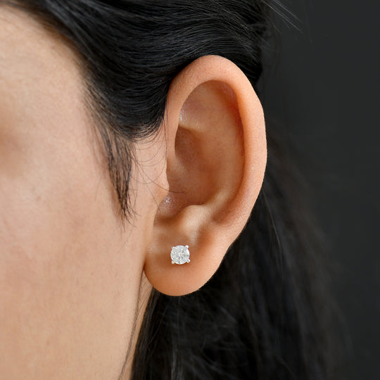 Moissanit Ohrringe 925 Silber rhodiniert ca. 0,86 ct.