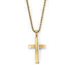 Kreuz Halskette, 316L Edelstahl IP-Gelbbeschichtung ca. 59.5 cm ca. 21,00g