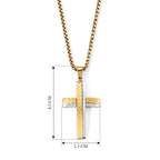 Kreuz Halskette, 316L Edelstahl IP-Gelbbeschichtung ca. 59.5 cm ca. 21,00g
