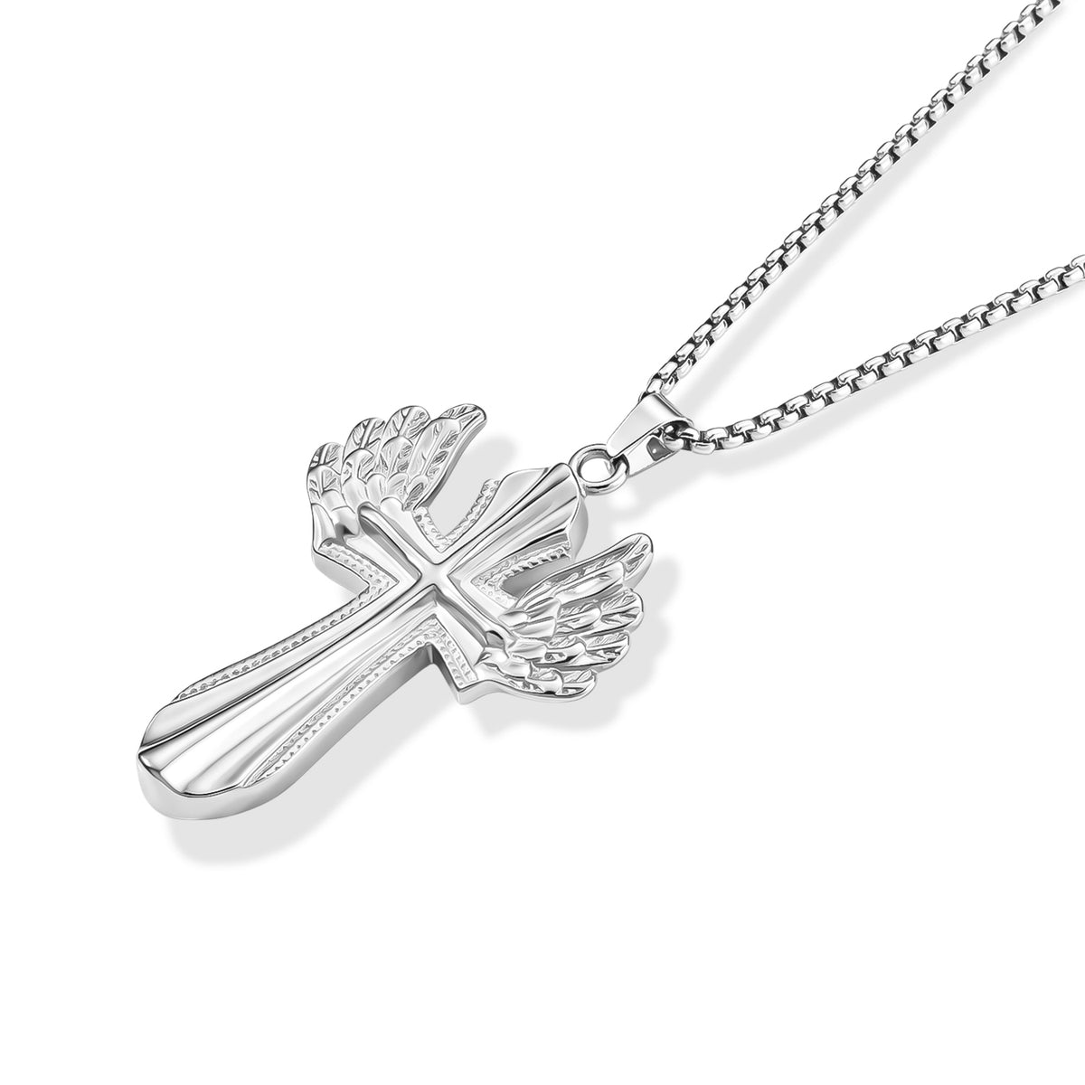 Kreuz Anhänger mit Kette ca. 59.5 cm, 316L Edelstahl ca. 27,50g