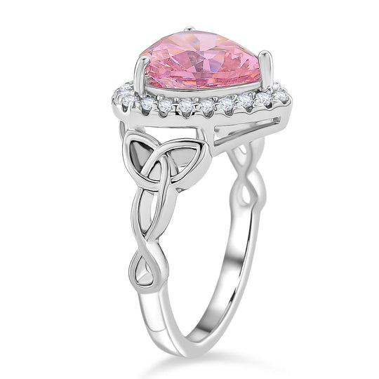 Rosa Zirkonia, Weißer Zirkonia Ring Nickelfreies Messing rhodiniert (Größe 16.00)
