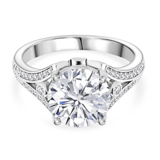 Weißer Zirkonia Ring Nickelfreies Messing rhodiniert (Größe 16.00)