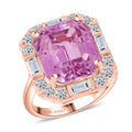 LUXURIANT DIAMOND - AAA Kunzit, Lab Grown Diamant Ring 417 Gold (Größe 18.00) ca. 15,00 ct