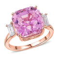 LUXURIANT DIAMOND - AAA Martha Rocha Kunzite, Lab Grown Diamant Ring 417 Gold (Größe 17.00) ca. 10,00 ct