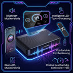 LIVMORE Vibrationsplatte Fitnessgerät, 9 Programme, 99 Geschwindigkeitsstufen, Bluetooth mit Lautsprecher, Fernbedienung, 53 x 34 x 11 cm, Weiß