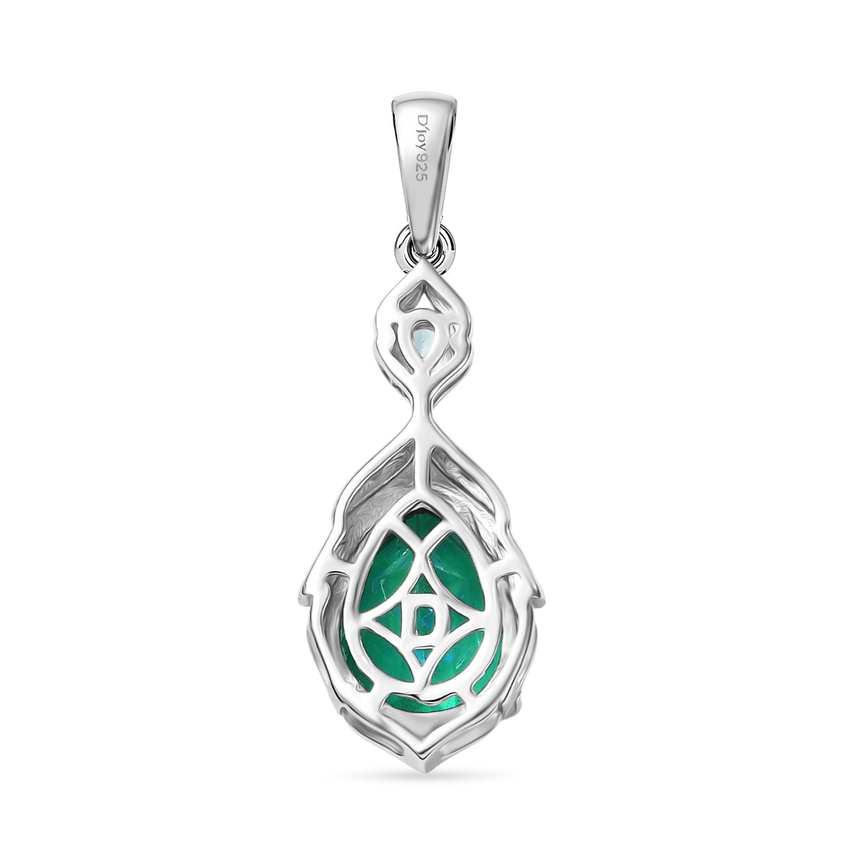 D'Joy Pfau Quarz Triplette, Blauer Apatit Anhänger 925 Silber rhodiniert ca. 3.48 ct