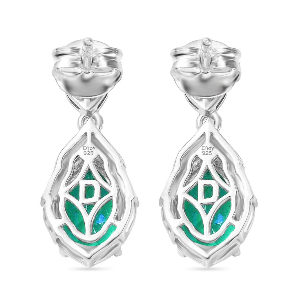 D'Joy Pfau Quarz Triplette, Blauer Apatit Ohrringe 925 Silber rhodiniert ca. 4.64 ct