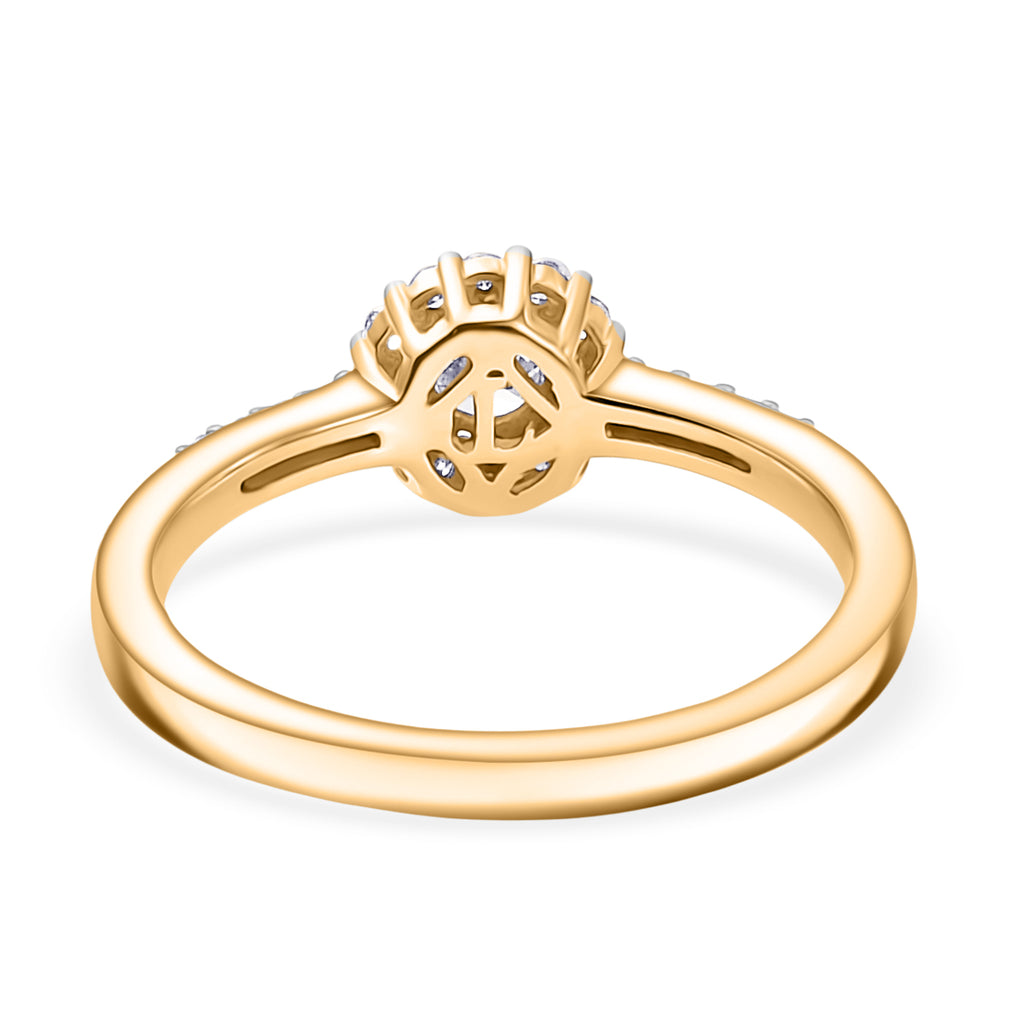 LUXURIANT DIAMOND - Lab Grown Diamant SI-GH Ring 925 Silber 750 Gelbgold Vermeil (10 - 15 Werktage Lieferzeit)  (Größe 18.00) ca. 0.50 ct