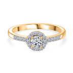 LUXURIANT DIAMOND - Lab Grown Diamant SI-GH Ring 925 Silber 750 Gelbgold Vermeil (10 - 15 Werktage Lieferzeit)  (Größe 18.00) ca. 0.50 ct