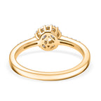 LUXURIANT DIAMOND - Lab Grown Diamant SI-GH Ring 925 Silber 750 Gelbgold Vermeil (10 - 15 Werktage Lieferzeit)  (Größe 18.00) ca. 0.50 ct