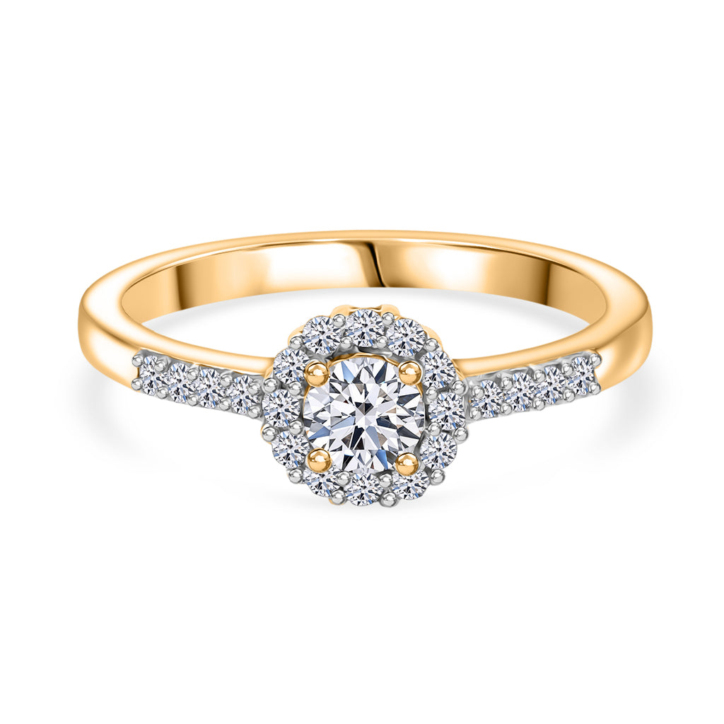 LUXURIANT DIAMOND - Lab Grown Diamant SI-GH Ring 925 Silber 750 Gelbgold Vermeil (10 - 15 Werktage Lieferzeit)  (Größe 18.00) ca. 0.50 ct