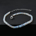 Natürlicher, äthiopischer Welo Opal Armband ca. 19 cm + 5 cm Extender, 925 Silber rhodiniert ca. 13,00 ct.