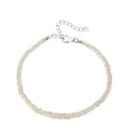 Natürlicher, äthiopischer Welo Opal Armband ca. 19 cm + 5 cm Extender, 925 Silber rhodiniert ca. 13,00 ct.