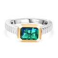 D'Joy Pfau Quarz Triplette Ring 925 Silber platiniert und vergoldet (Größe 21.00) ca. 1,66 ct