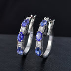 D'Joy Tansanit, Moissanit Ohrringe 925 Silber rhodiniert ca. 1,51 ct.