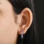 D'Joy Tansanit, Moissanit Ohrringe 925 Silber rhodiniert ca. 1,51 ct.