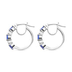 D'Joy Tansanit, Moissanit Ohrringe 925 Silber rhodiniert ca. 1,51 ct.