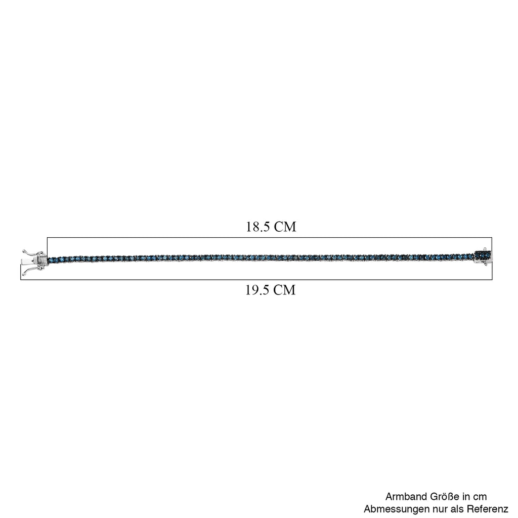 CULLINAN-MINE - Blauer Diamant Armband ca. 19 cm 925 Silber rhodiniert ca. 3.00 ct