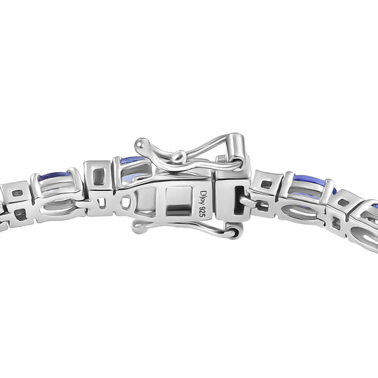 D'Joy Tansanit, Moissanit Armband ca. 20 cm 925 Silber rhodiniert ca. 7,32 ct.