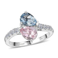 LUXURIANT DIAMOND - AAA Aquamarin, Rosa Morganit Ring 417 Gold (Größe 20.00) ca. 3,03 ct