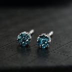 CULLINAN-MINE - Blauer Diamant Ohrringe 925 Silber rhodiniert ca. 0.15 ct