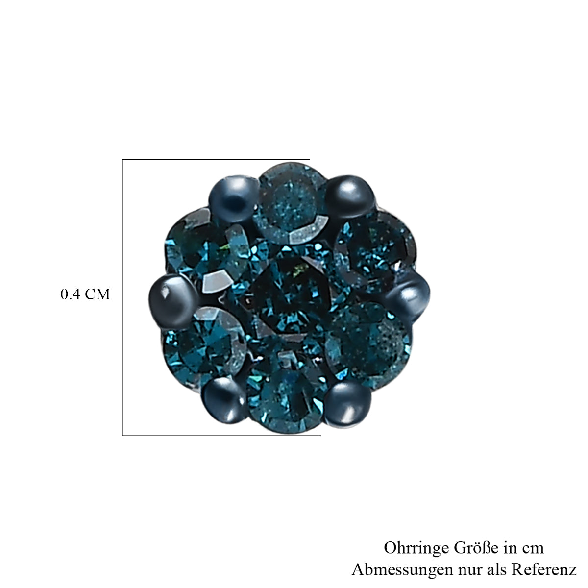CULLINAN-MINE - Blauer Diamant Ohrringe 925 Silber rhodiniert ca. 0.15 ct