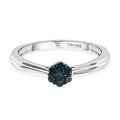 CULLINAN-MINE - Blauer Diamant Ring 925 Silber rhodiniert (Größe 20.00) ca. 0.10 ct