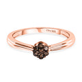 D'Joy Natürlicher Champagner Diamant Ring 925 Silber 750 Roségold Vermeil (Größe 21.00) ca. 0.10 ct