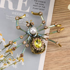 Gelber Kristall, Kunststoff Perle Brosche Antikes Gold
