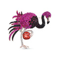 Flamingo Mehrfarbiger Kristall Brosche Rose